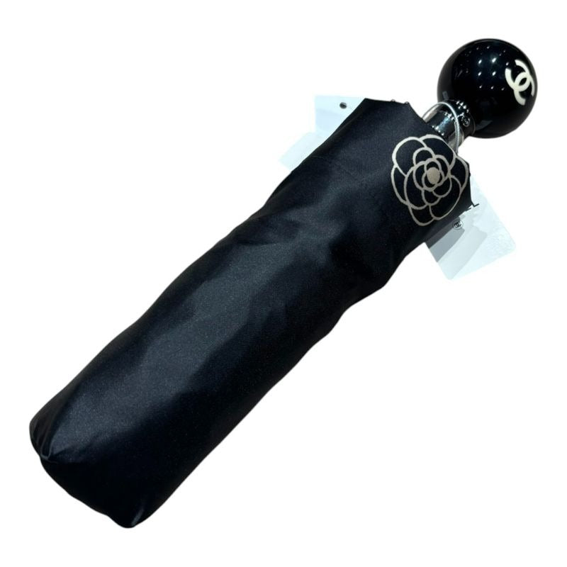 Chanel Folding Umbrella Camellia Women Black Free
