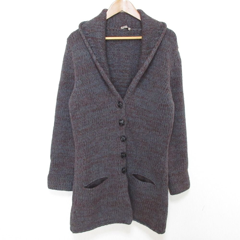 Bottega Veneta Shawl Collar Long Knit Cardigan 42 Gray Brown Graybrown