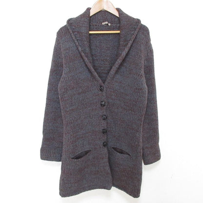 Bottega Veneta Shawl Collar Long Knit Cardigan 42 Gray Brown Graybrown
