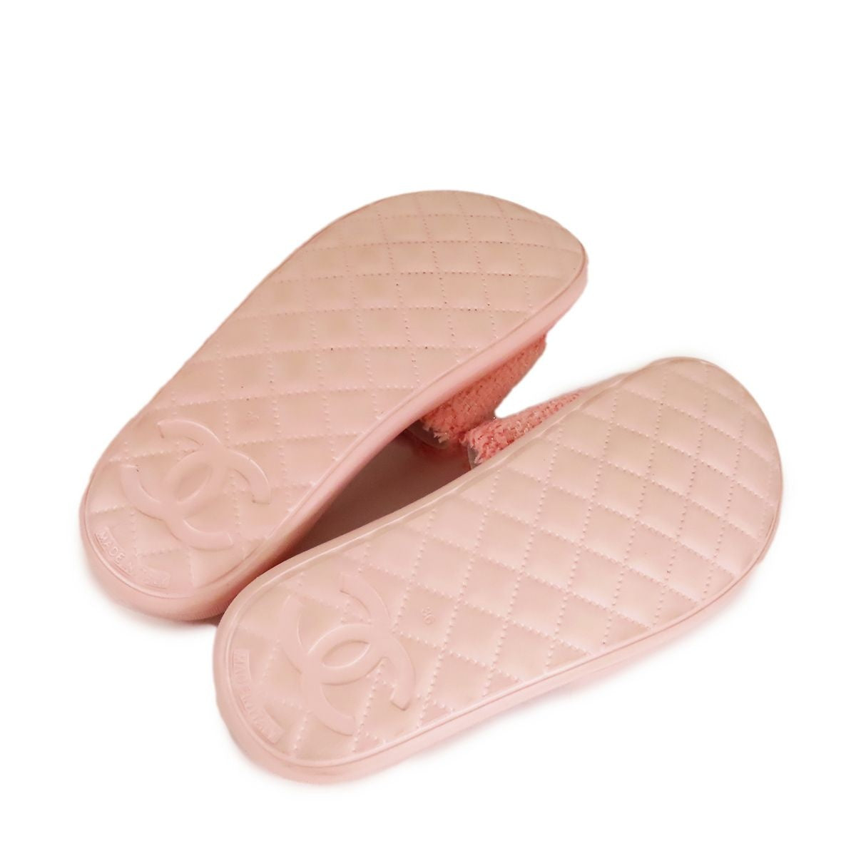 Chanel Flat Sandals Pink Tweed Rubber Sandal — view 4
