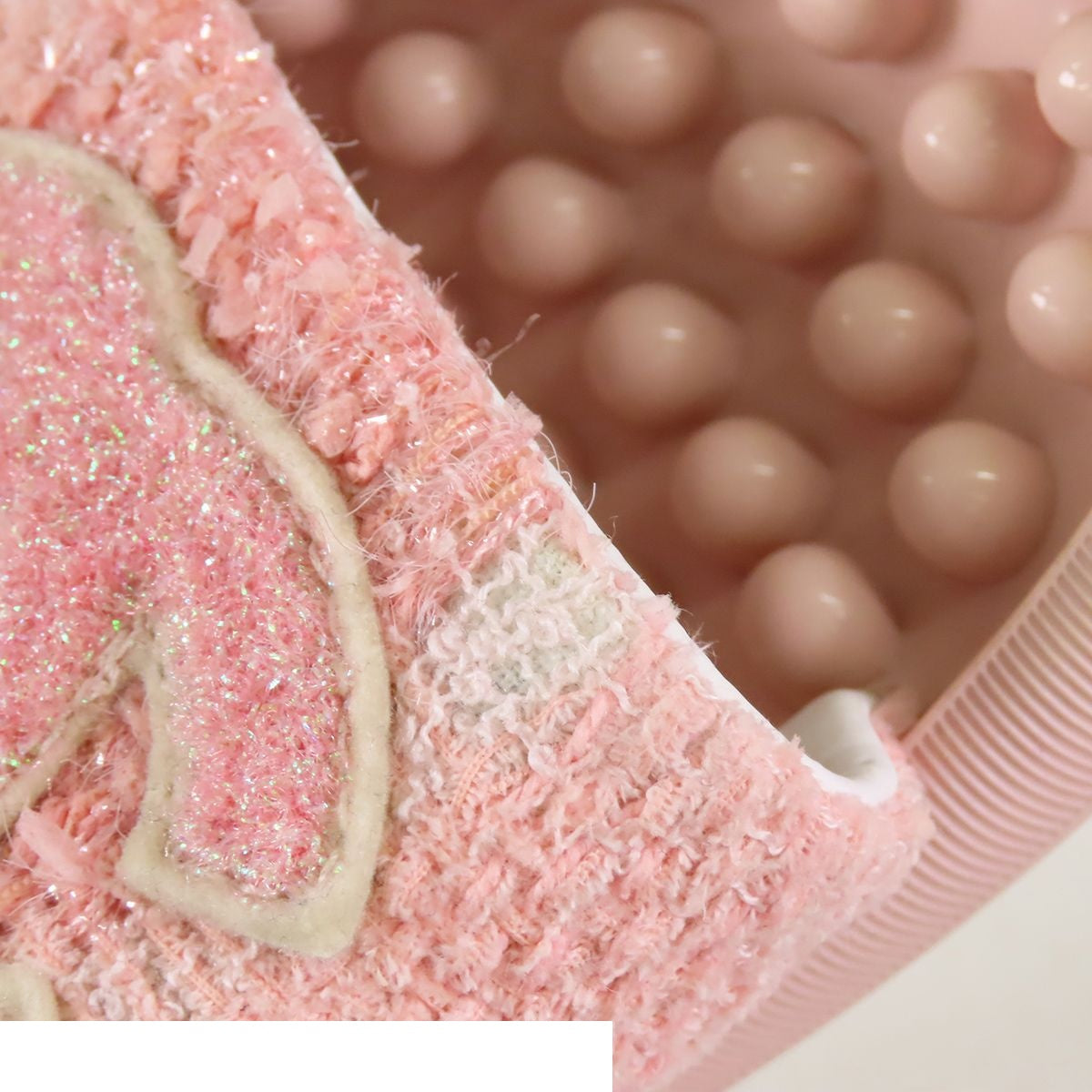 Chanel Flat Sandals Pink Tweed Rubber Sandal — view 6