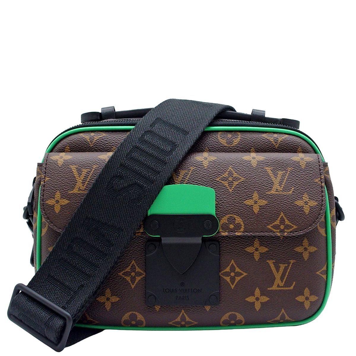 Louis Vuitton S Rock Messenger Brown Mint Green Monogram Macassar 2-Way