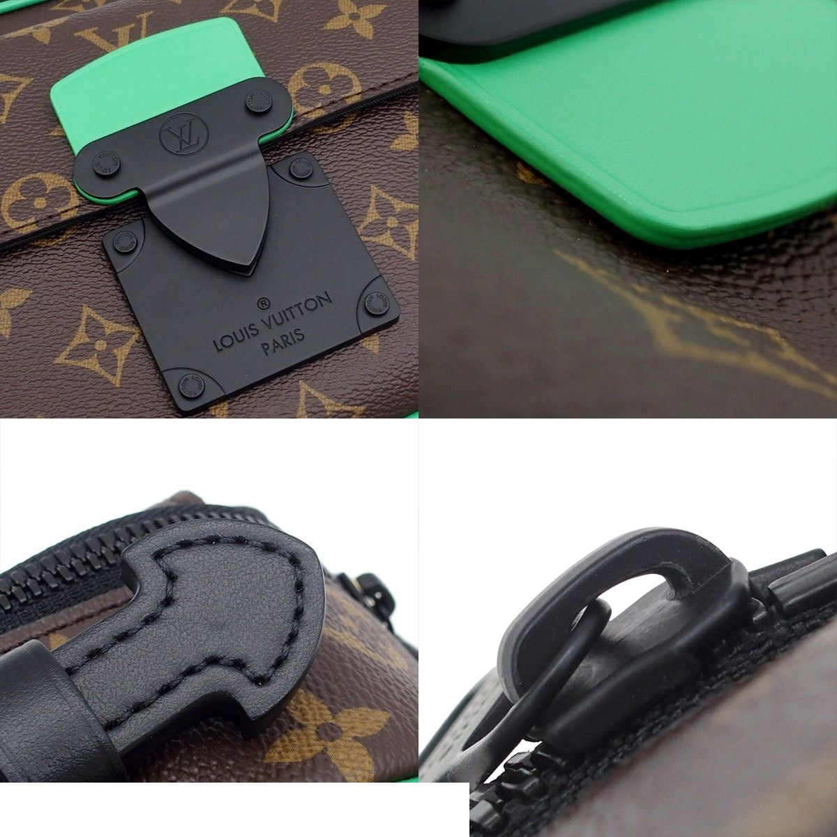 Louis Vuitton S Rock Messenger Brown Mint Green Monogram Macassar 2-Way — view 6