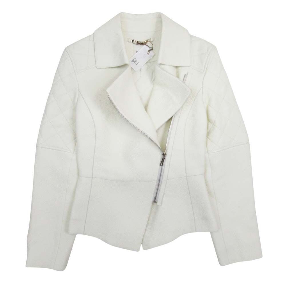 Hermes Deerskin Double Riders Jacket Quilted 34 White