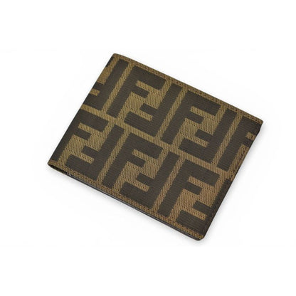 Fendi Wallet Bifold Zipper Style Fold Zucca Pattern Brown — view 2
