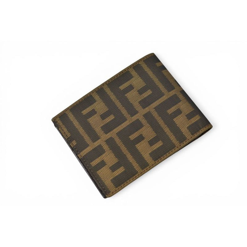 Fendi Wallet Bifold Zipper Style Fold Zucca Pattern Brown — view 3