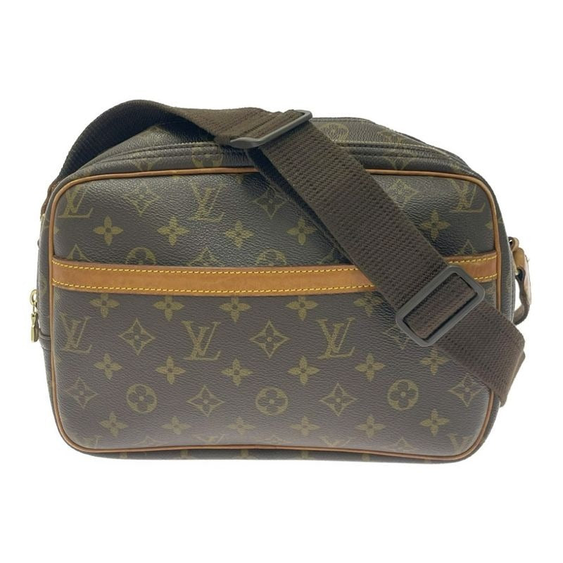 Louis Vuitton Monogram Reporter PM Shoulder Bag Brown