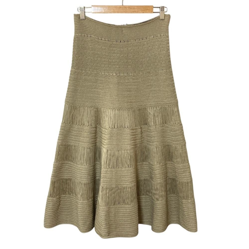 Celine Silk Cotton Knit Fuscato S Beige Skirt