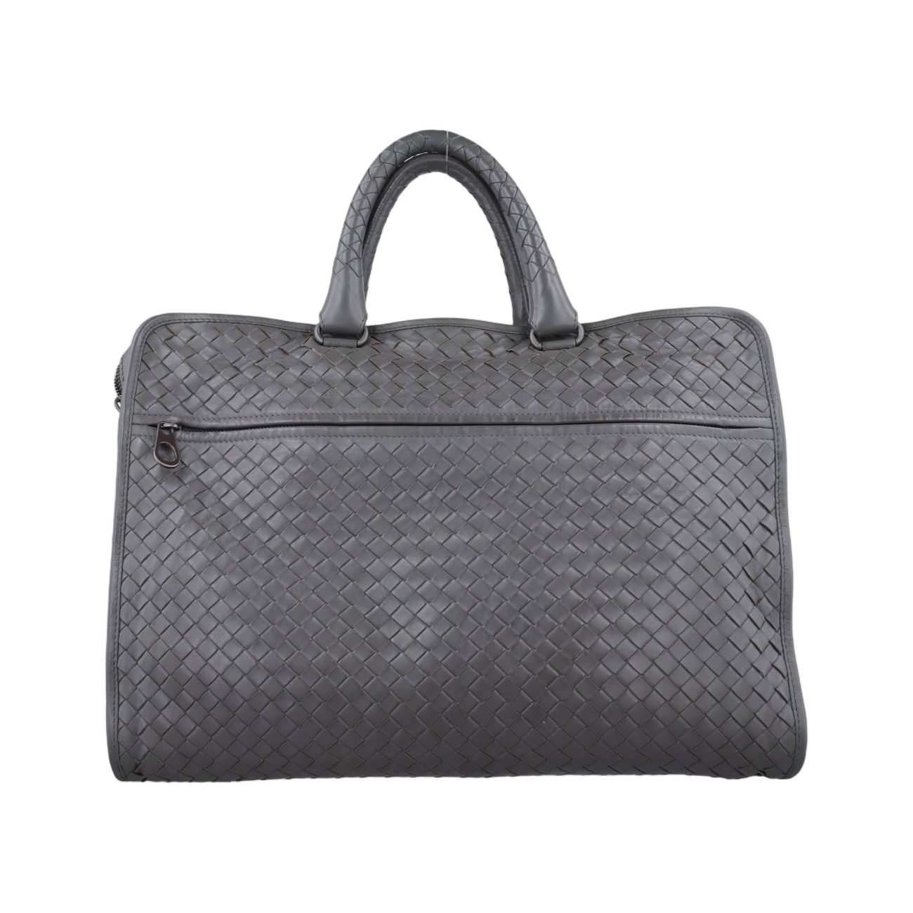 Bottega Veneta Intrecciato Gray Lambskin Handbag