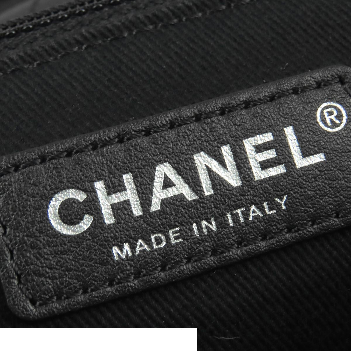 Chanel Tote Bag Black Silver Canvas Leather Large Shopping 2-Way CC Logo Fringe — view 6