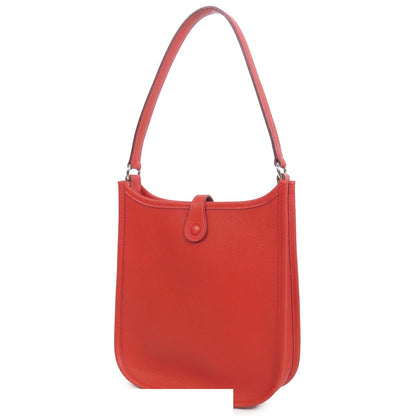 Hermes Evelyne TPM Rouge Garance Silver Epsom Shoulder Bag — view 2