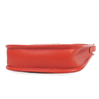 Hermes Evelyne TPM Rouge Garance Silver Epsom Shoulder Bag — view 3