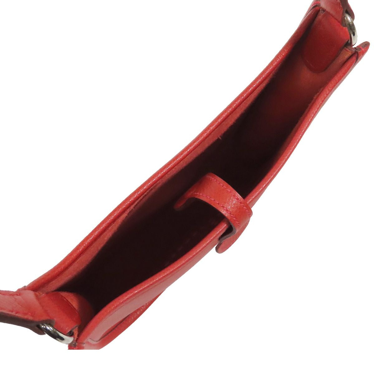 Hermes Evelyne TPM Rouge Garance Silver Epsom Shoulder Bag — view 5