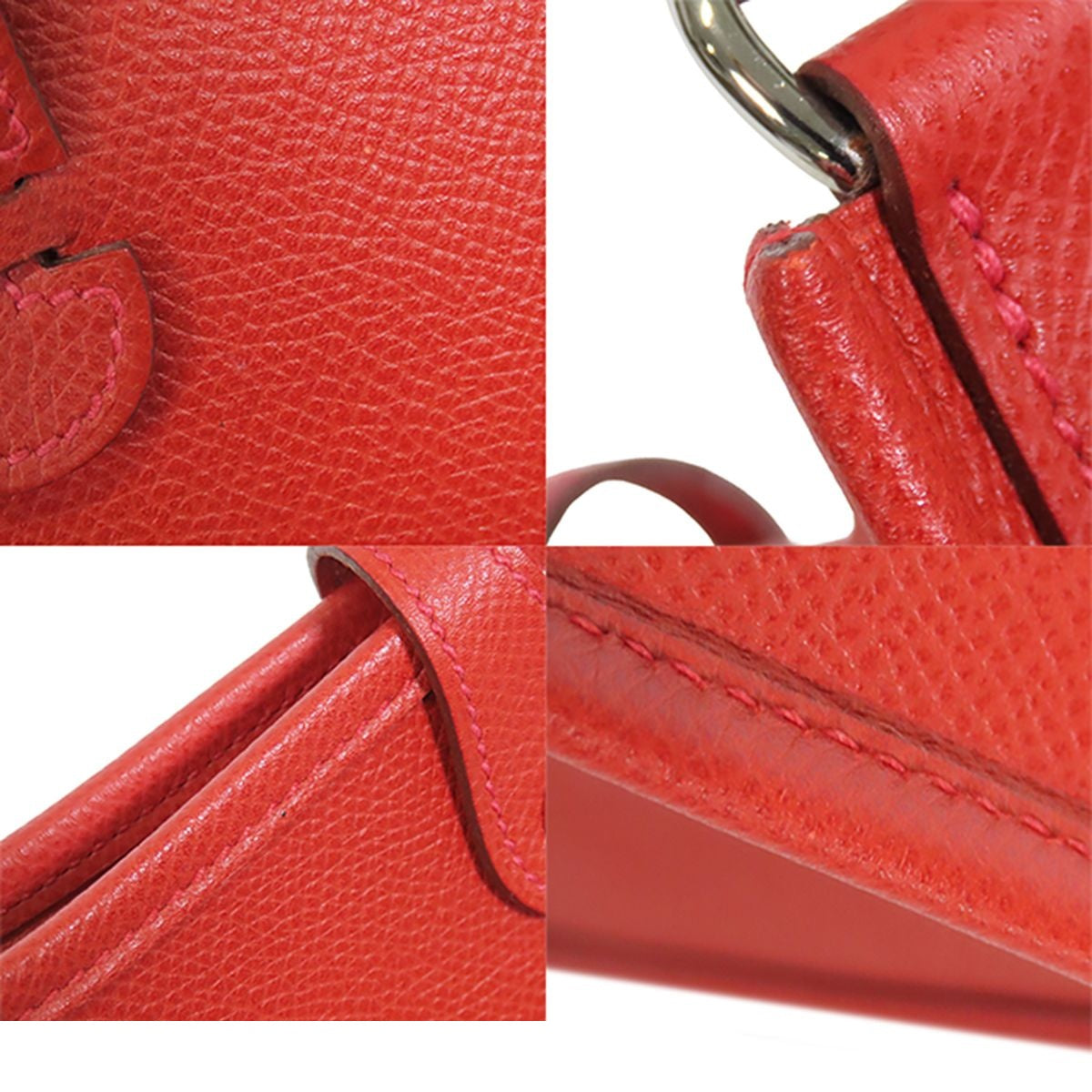 Hermes Evelyne TPM Rouge Garance Silver Epsom Shoulder Bag — view 7