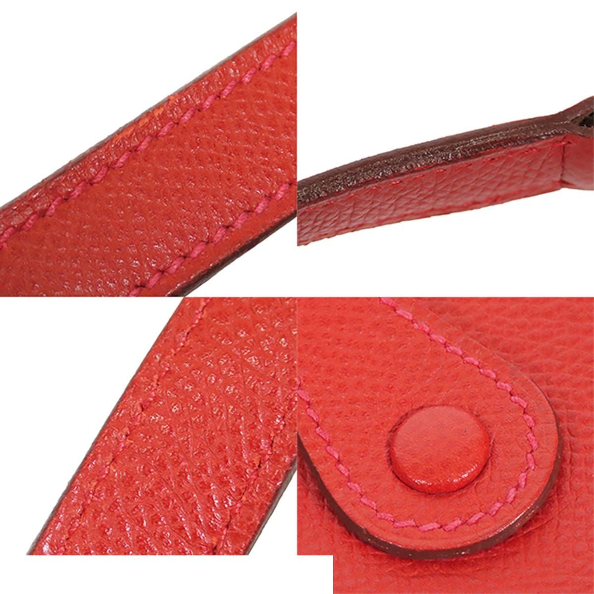 Hermes Evelyne TPM Rouge Garance Silver Epsom Shoulder Bag — view 8