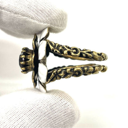 Gucci Flower Cocktail Ring S White Stones And GP — view 6