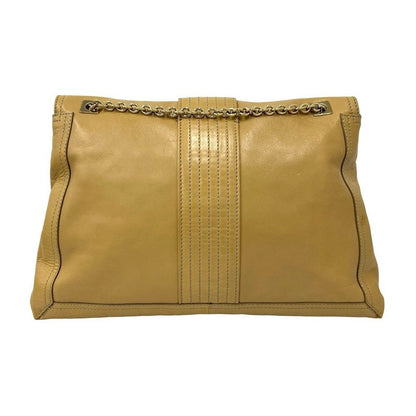 Fendi FF Logo Motif Leather 2-Way Chain Shoulder Bag Tote Beige — view 3