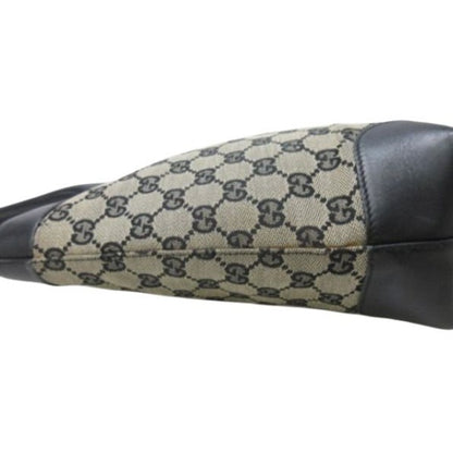 Gucci Tote 002 1119 Beige Black GG Canvas Leather — view 6