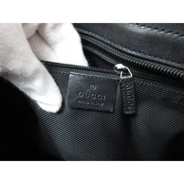 Gucci Tote 002 1119 Beige Black GG Canvas Leather — view 10