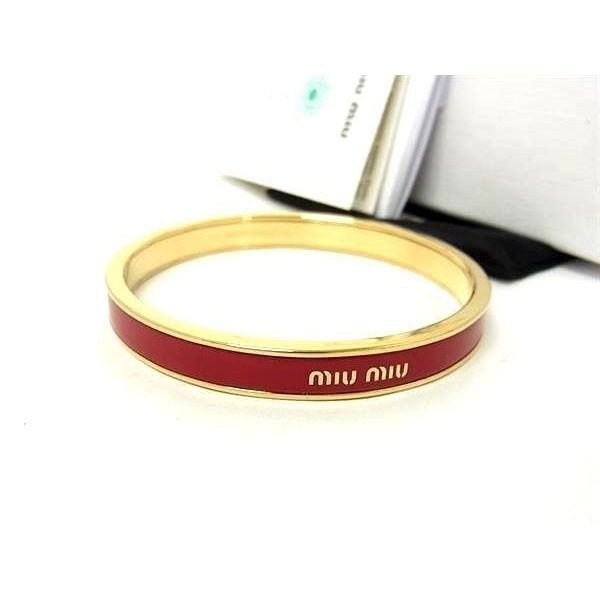Miu Miu Miu Bangle Red Gold Metal Bracelet