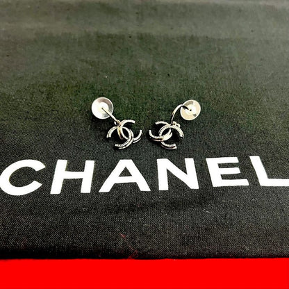 Chanel Coco Mark Motif Plated Earrings Accessories 13BB