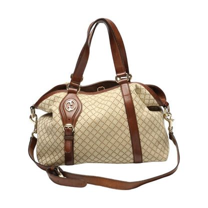 Gucci 2-Way Shoulder Bag Diamante Tote Antique Brown