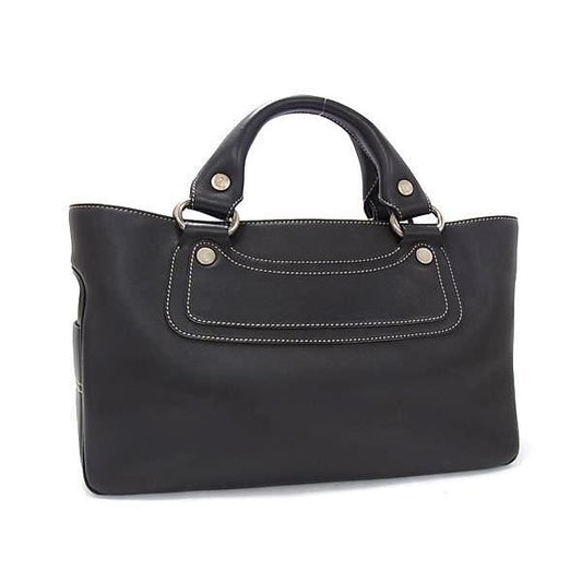Celine Handbag Macadam Boogie Bag Dark Brown Leather