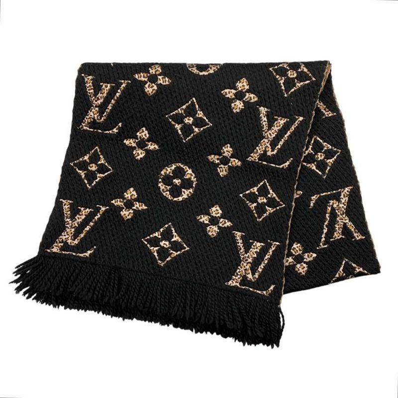 Louis Vuitton Muffler Echarpe Giant Monogram Jungle Wool Silk Scarf