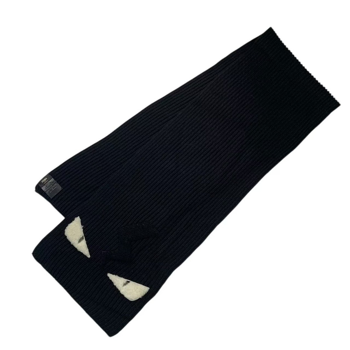 Fendi Muffler Wool Black Mon Star Scarf