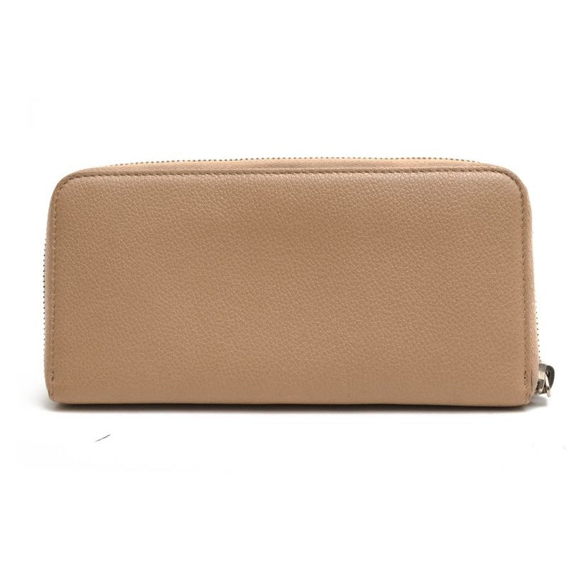 Yves Saint Laurent Long Wallet Women Leather Beige — view 2