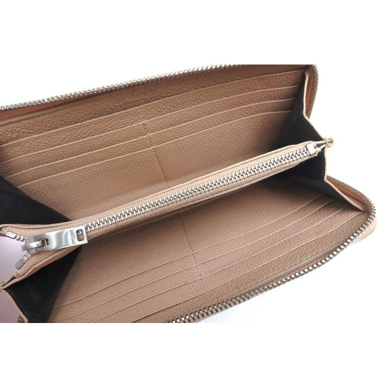 Yves Saint Laurent Long Wallet Women Leather Beige — view 5