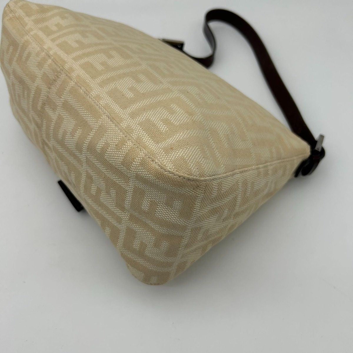 Fendi Zucca Mamma Bucket Pattern Shoulder Handbag Canvas Leather Beige Brown — view 14