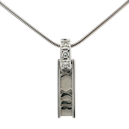 Tiffany & Co Atlas Diamond Necklace Pendant 18k White Gold
