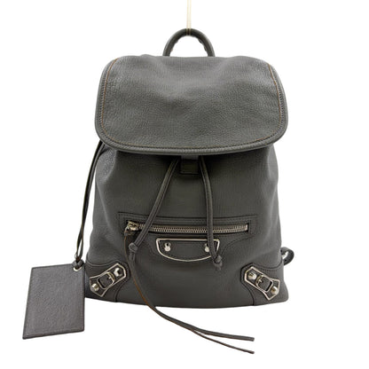 Balenciaga Motocross Leather Gray Backpack Silver