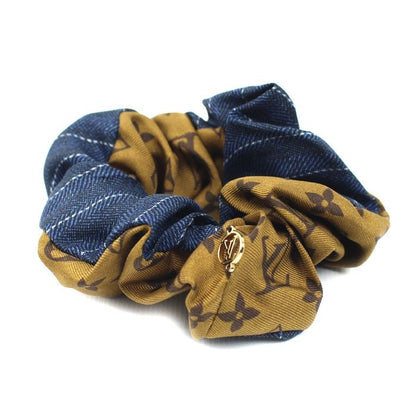 Louis Vuitton Silk Scrunchie Be Mindful Single Brown Navy