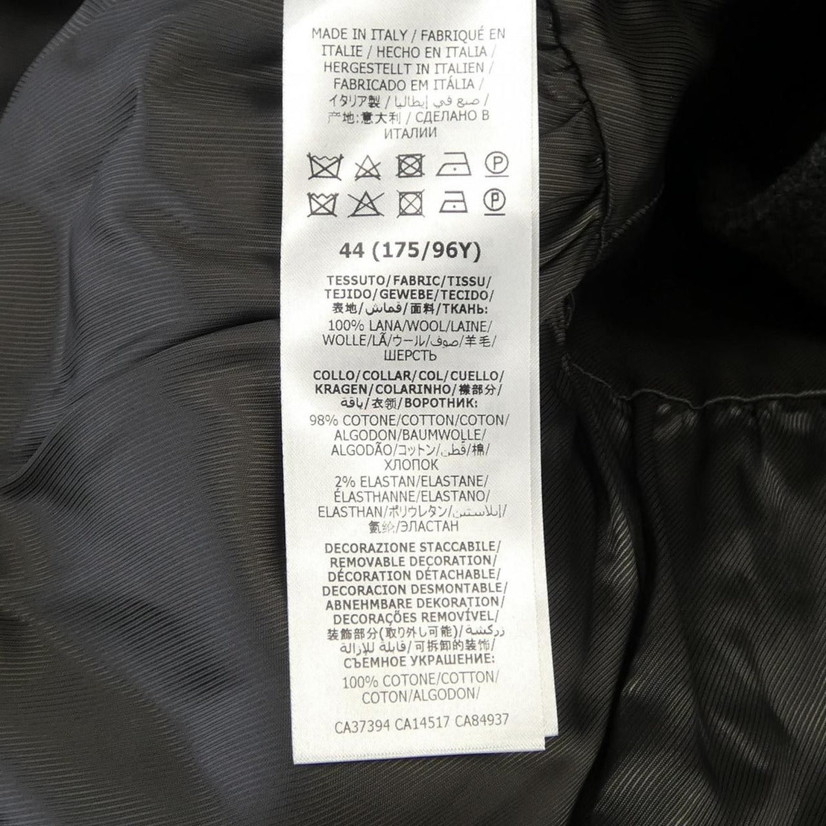 Gucci Zafwp Coat Gray 44 — view 3
