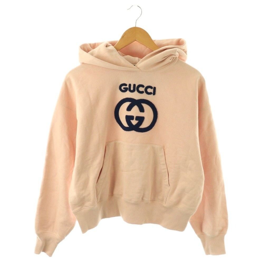 Gucci Interlocking Hoodie Sweatshirt Pullover S Light Pink CX