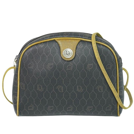 Christian Dior Honeycomb Pattern Shoulder Bag Pochette Black