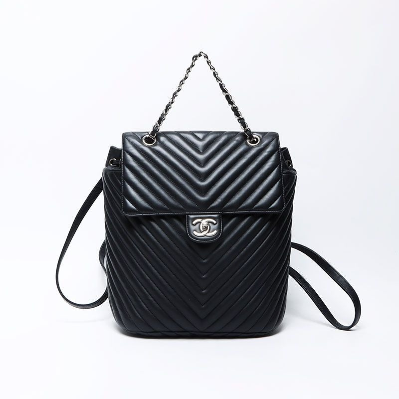 Chanel Backpack CC Logo Stitch Chevron