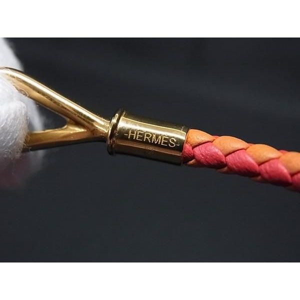 Hermes Jumbo Leather Braided Gold Bracelet Thread — view 4