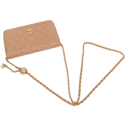 Chanel Chain Wallet AP Beige Gold Lambskin Quilted Cocoball Shoulder Bag — view 4