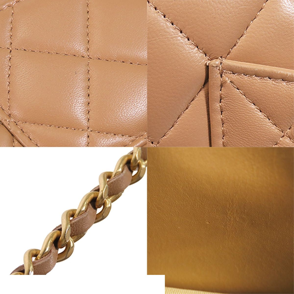 Chanel Chain Wallet AP Beige Gold Lambskin Quilted Cocoball Shoulder Bag — view 7
