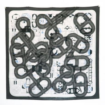 Hermes Carre H 100 Shawl Imprimeur Flou 70% Wool 30% Silk Gray Box