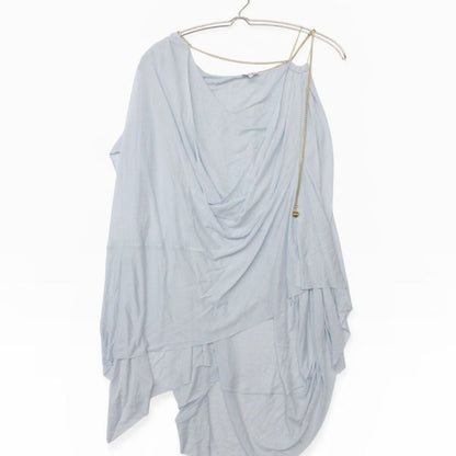 Loewe Top Chain Decoration Asymmetric Drape Pullover Top Light Blue XS Sweater