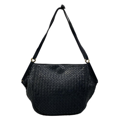 Bottega Veneta Shoulder Bag Intrecciato Dark Navy Leather