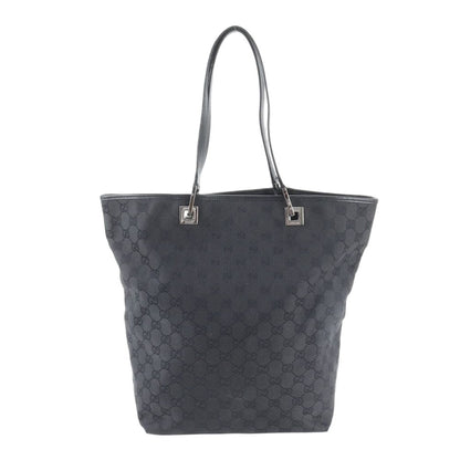 Gucci GG Canvas Leather Tote Shoulder Hand Black