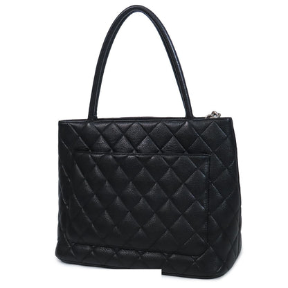 Chanel Reissue Tote Bag Quilted CC Logo Black Silver Caviar Leather — view 2
