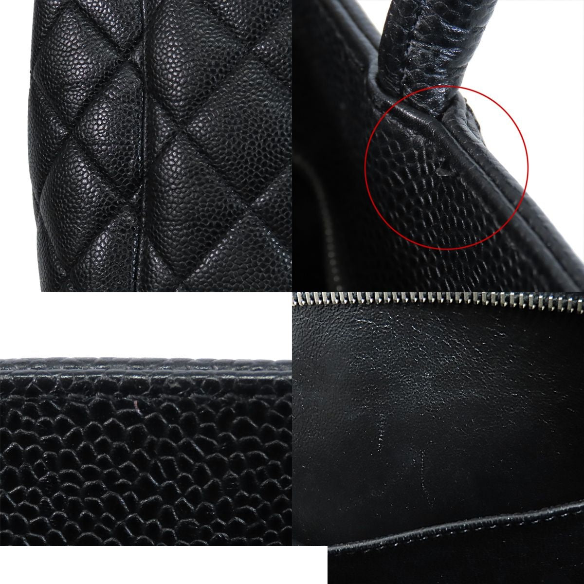 Chanel Reissue Tote Bag Quilted CC Logo Black Silver Caviar Leather — view 7