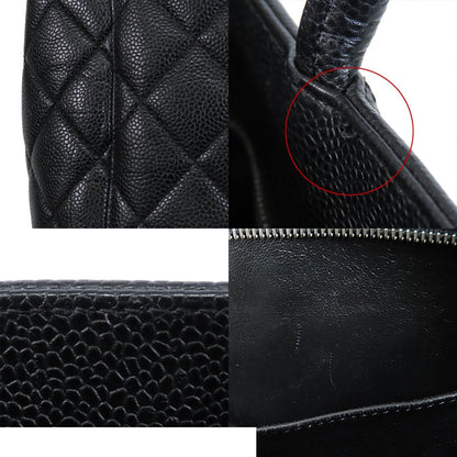 Chanel Reissue Tote Bag Quilted CC Logo Black Silver Caviar Leather — view 7
