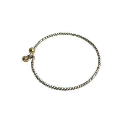 Tiffany & Co Twist Hook Eye Bracelet 18K Gold Bangle Silver — view 3